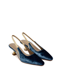 Salón trenza velvet azul marino