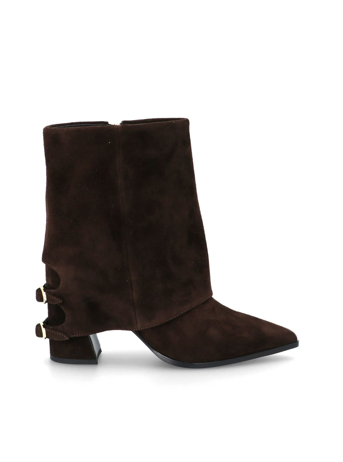 Botín solapa hebillas ante marrón
