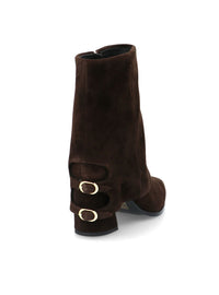 Botín solapa hebillas ante marrón
