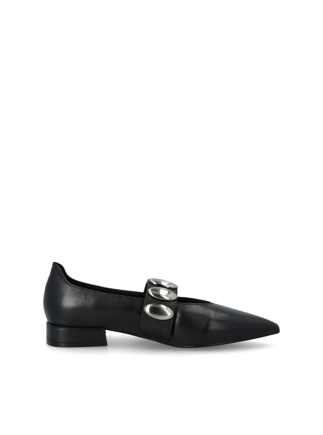 Bailarina maxi tachas piel negro