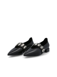 Bailarina maxi tachas piel negro