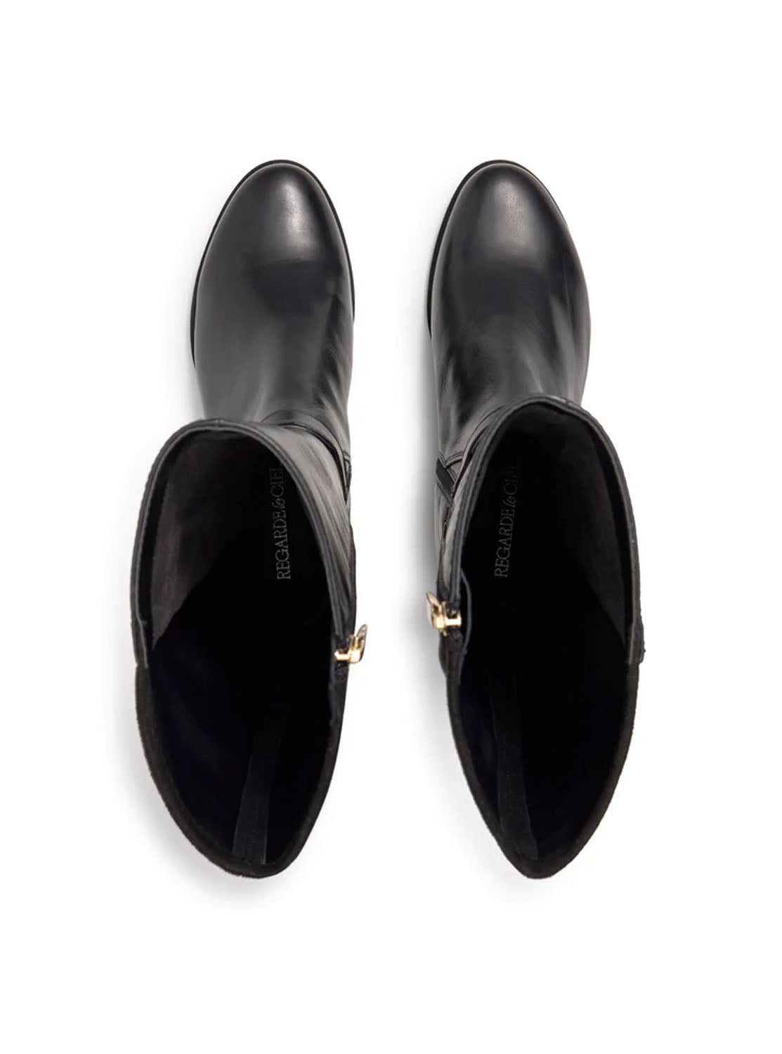 Bota alta hebilla piel negro