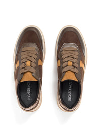 Deportivo combinado piel marrón