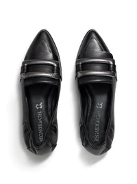 Mocasín maxi hebilla piel negro