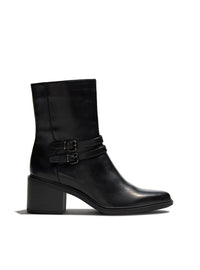 Botín hebillas piel negro