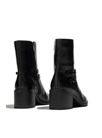 Botín hebillas piel negro