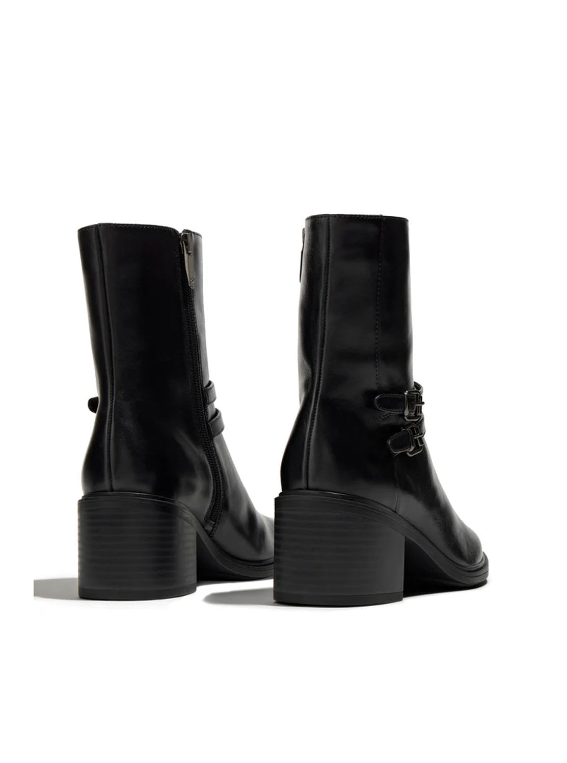Botín hebillas piel negro