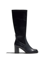 Bota alta piel negro