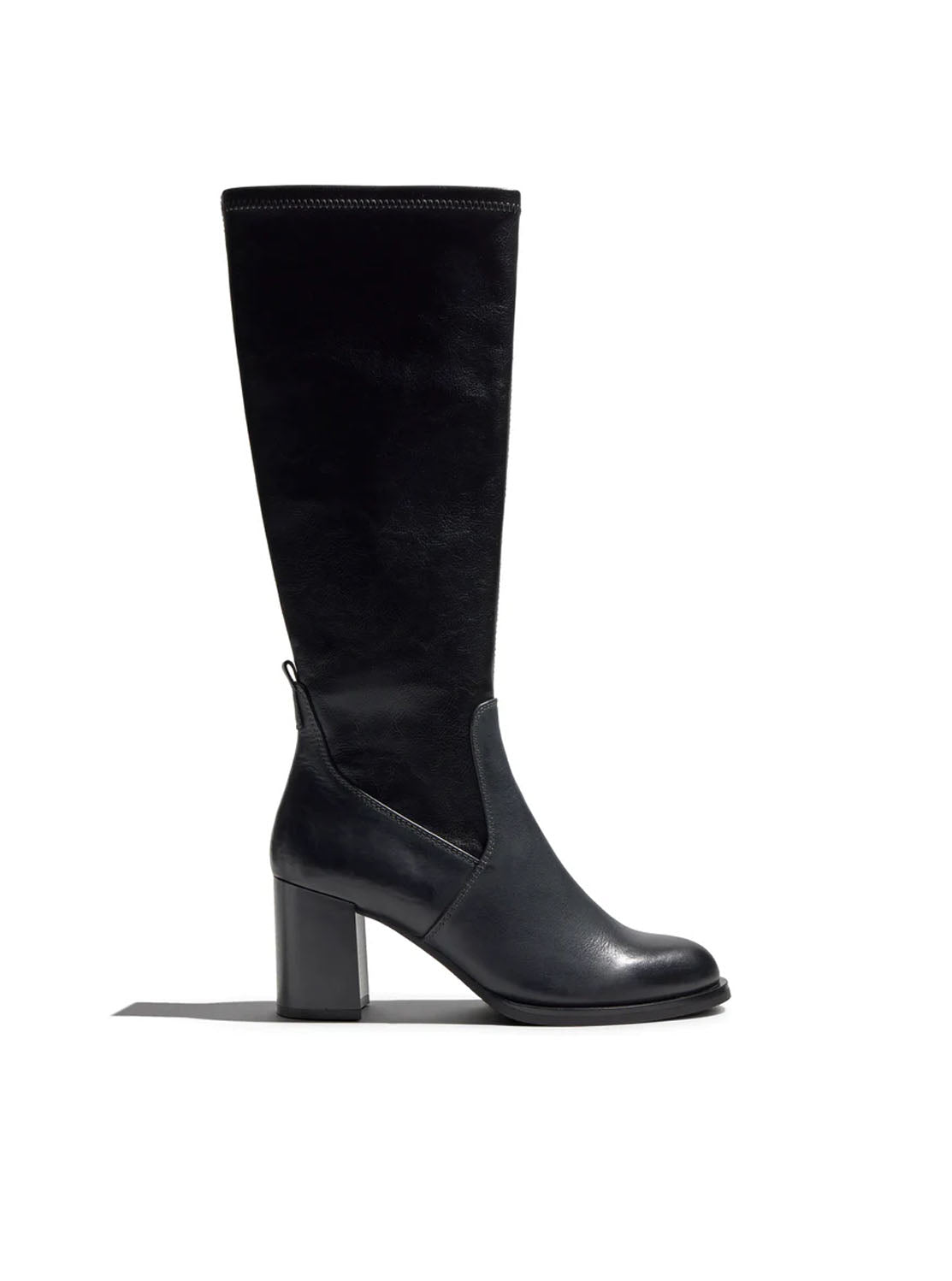 Bota alta piel negro