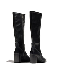 Bota alta piel negro