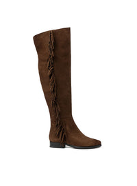 Bota alta flecos ante marrón