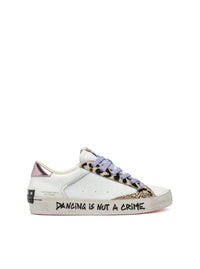 Deportivo "DISTRESSED" piel combi blanco