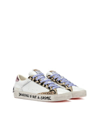 Deportivo "DISTRESSED" piel combi blanco