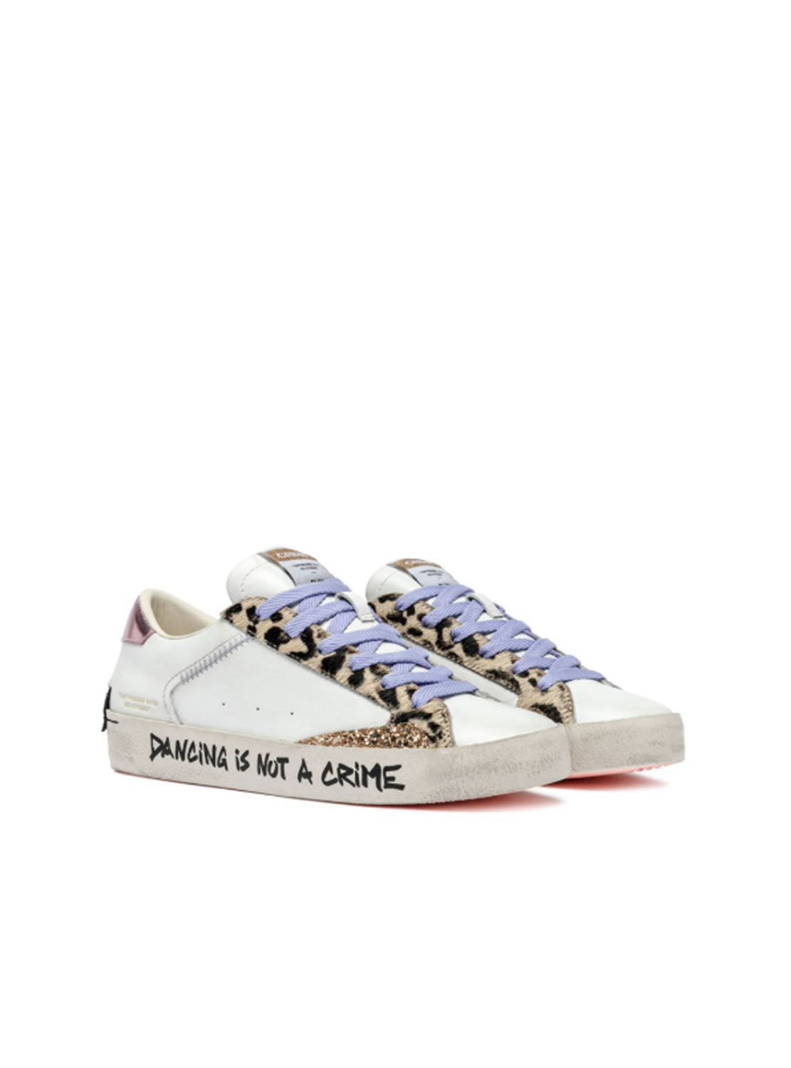 Deportivo "DISTRESSED" piel combi blanco