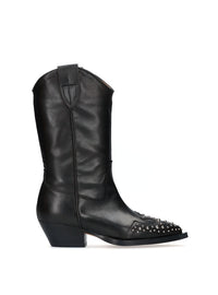 Bota cowboy tachuelas piel negro