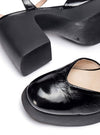 Zapato confort piel efecto charol negro