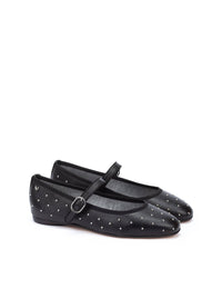 Bailarina mini tachuelas piel negro