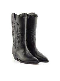 Bota cowboy 3/4 piel negro