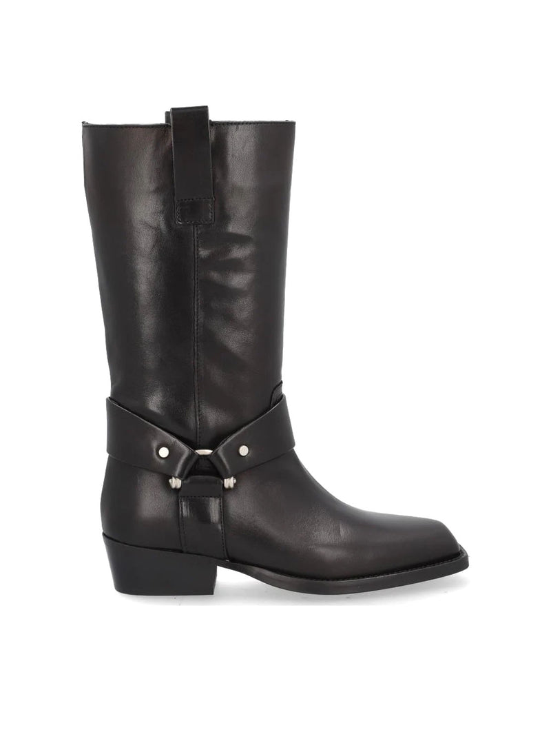 Bota anilla piel negro