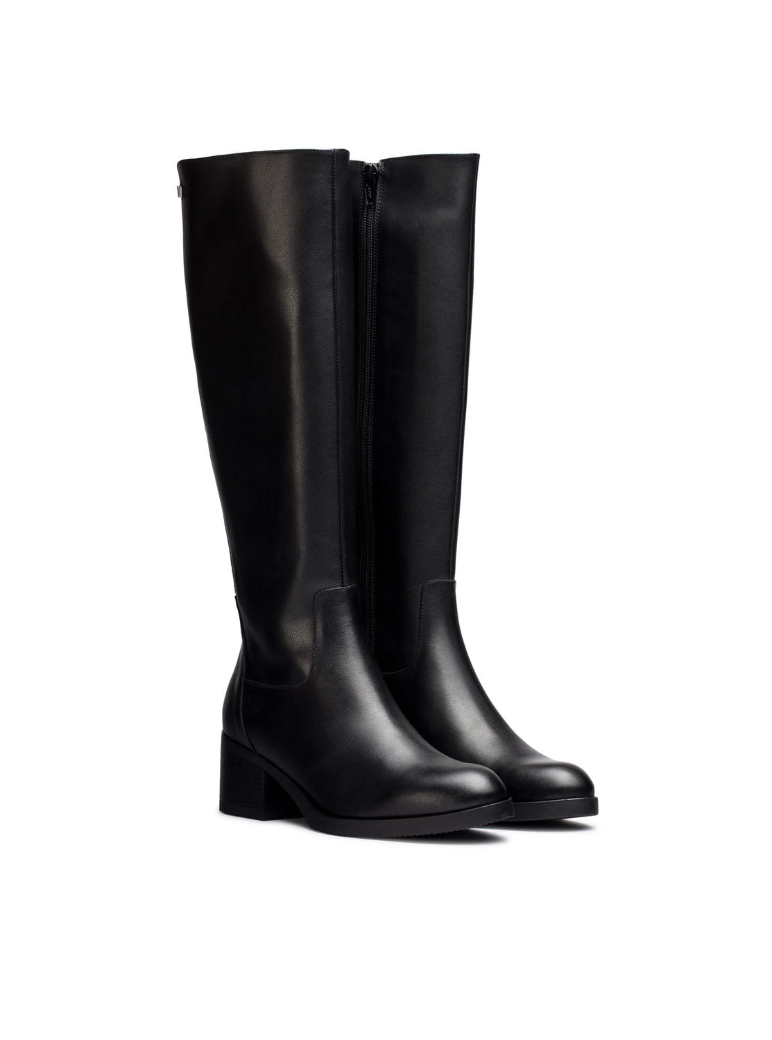 Bota alta basic piel negro