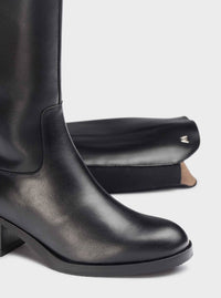 Bota alta basic piel negro