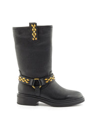 Bota biker piel negro