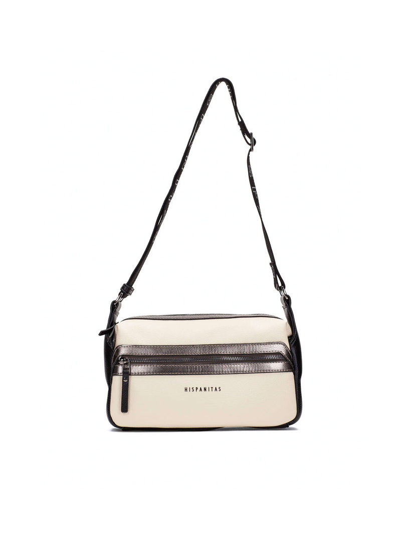 Bolso bandolera piel beige