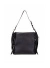 Bolso shopper piel metalizada negro