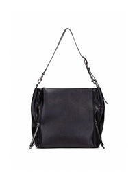 Bolso shopper piel metalizada negro