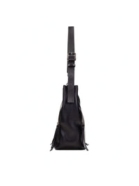 Bolso shopper piel metalizada negro