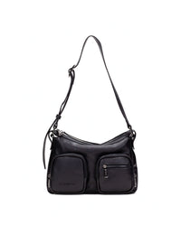 Bolso estilo cargo piel negro