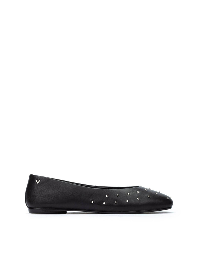 Bailarina minimal tachas piel negro