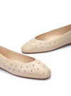 Bailarina minimal tachas piel beige