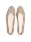 Bailarina minimal tachas piel beige