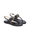Sandalia cadena piel negro