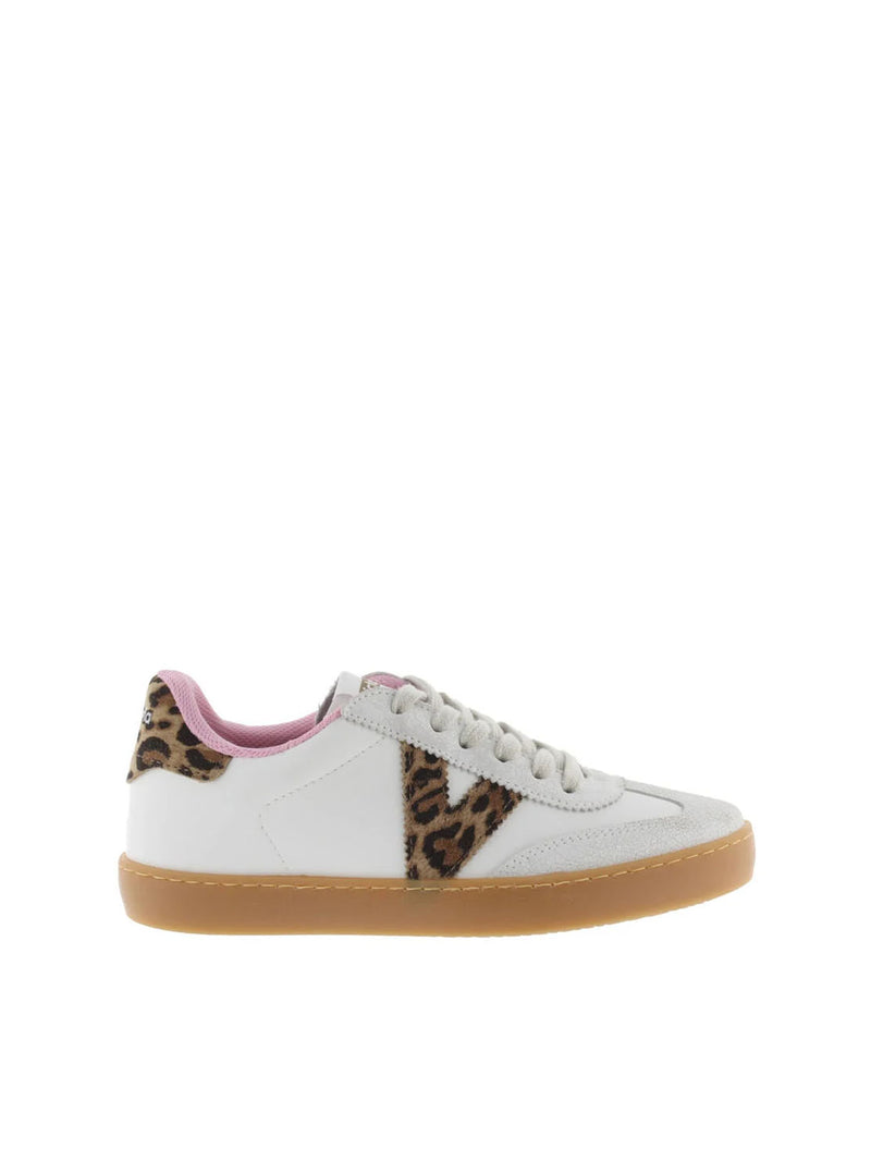 Deportivo piel blanco combi animal print