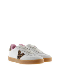 Deportivo piel blanco combi animal print