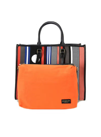 Bolso shopper tejido combi negro