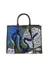Bolso shopper tejido combi verde