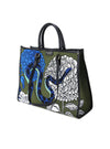 Bolso shopper tejido combi verde