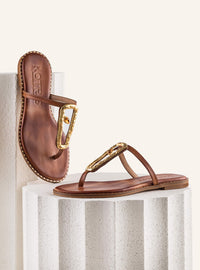 Sandalia griega basic piel camel