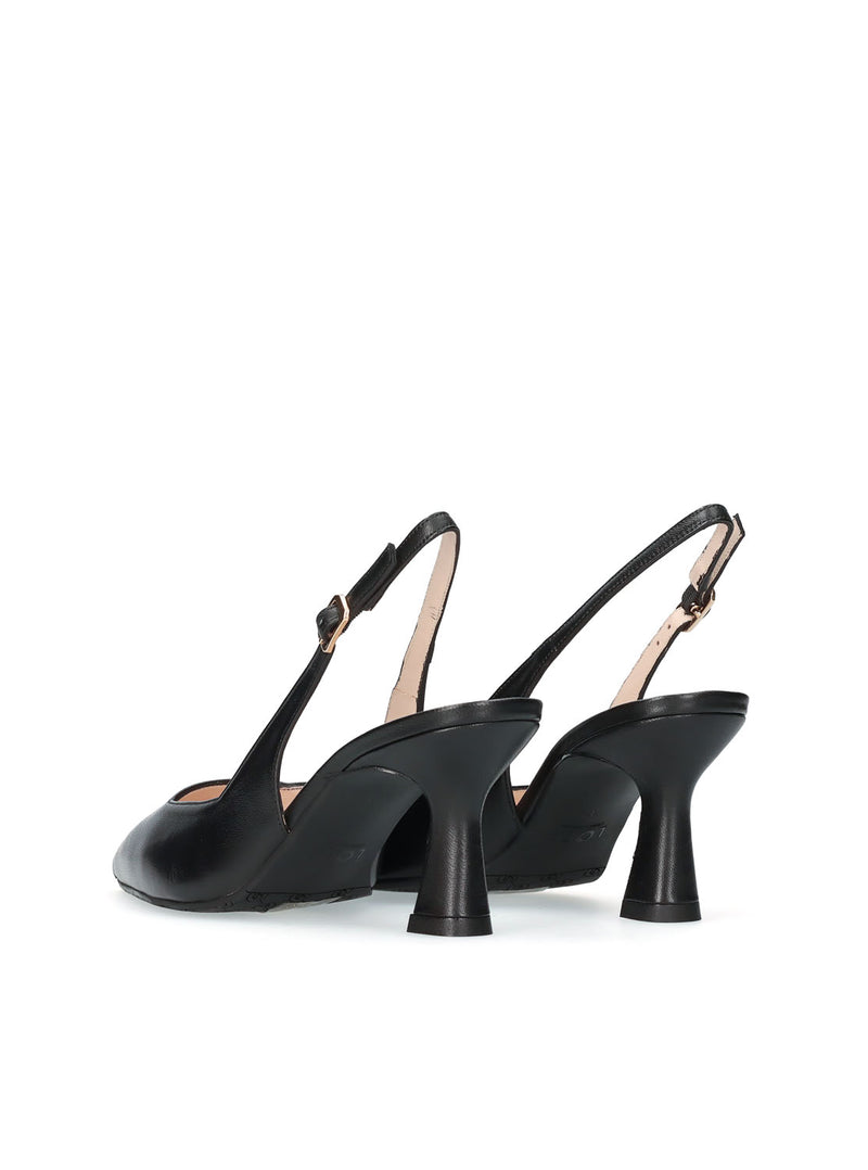 Salón destalonado tacón piel negro