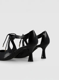 Salón cordón piel negro