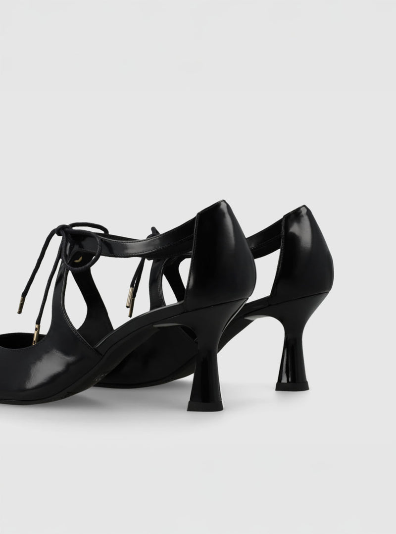 Salón cordón piel negro