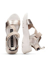 Sandalia maxi piel metalizada cava