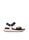 Sandalia sport piel combi negro