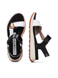 Sandalia sport piel combi negro