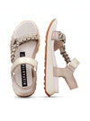 Sandalia sport piel metalizada combi plata