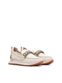 Mocasín sport rejilla piel beige