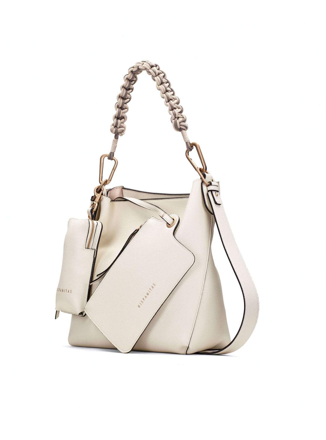 Bolso tote maxi piel off white